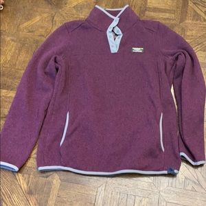 LL Bean Pullover Snap Sweater Fleece